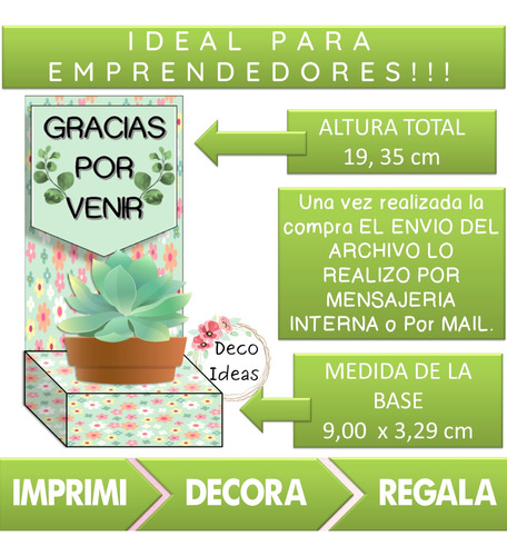 Kit Imprimible 04 Caja Portamaceta Emprendimiento Regalos