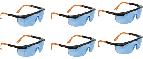 Lentes De Seguridad Ajustables, 6pzas Azules, Truper