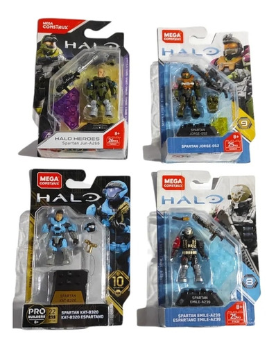 Halo Mega Construx Lote Equipo Noble 4 Figuras 