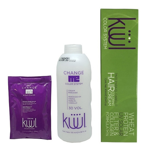 Kit Kuul Decolorante + Agua 135 + Tinte