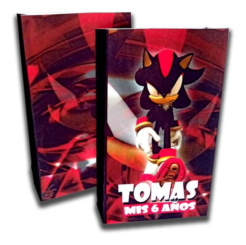 Bolsitas Golosineras Sonic Shadow X 30 Personalizada Fiesta