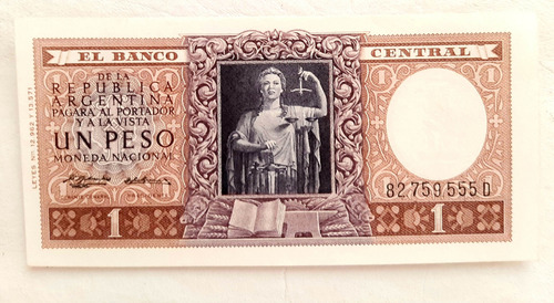 Lote Billetes Antiguos De 1, 5 Y 10 Pesos Moneda Nacional. (Usado)