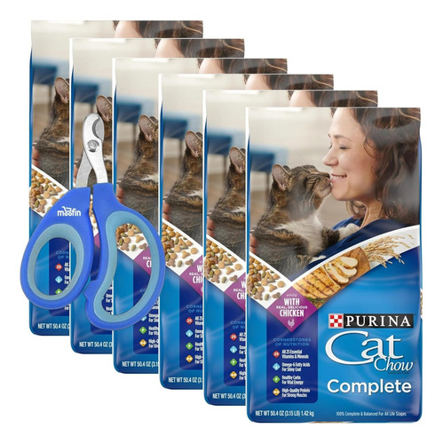 Cat Chow Complete Dry Cat Food 6-pack, Seafood Cat Food Flav