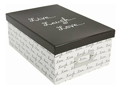 Pioneer Photo Storage Box, Black And White Color Blanco Y Negro Live, Laugh, Love