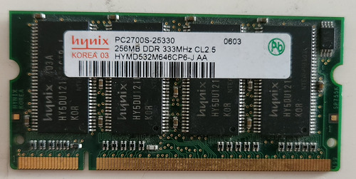 Memoria Hynix 256mb Ddr 333mhz Pc2700 (hymd532m646cp6-j) (Usado)