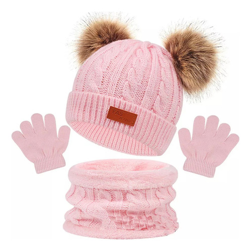 -conjunto Gorro Invierno Para Niños, Bufanda Y Guantes Q