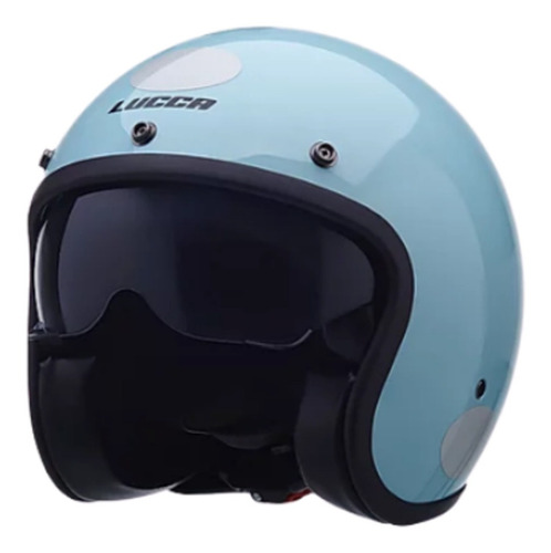 Capacete Lucca Sublime Candy Blue + Viseira Interna + Bolha