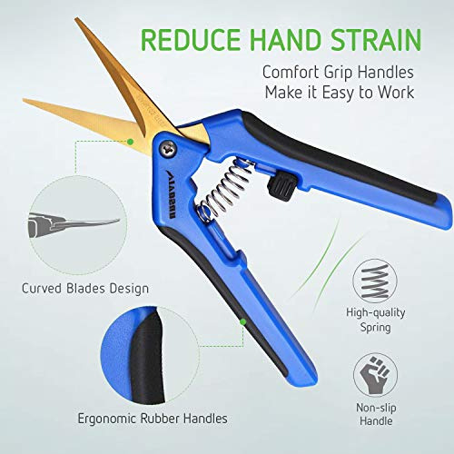 Tijeras De Podar Manual Con Hoja Curvada Mango De Goma Azul