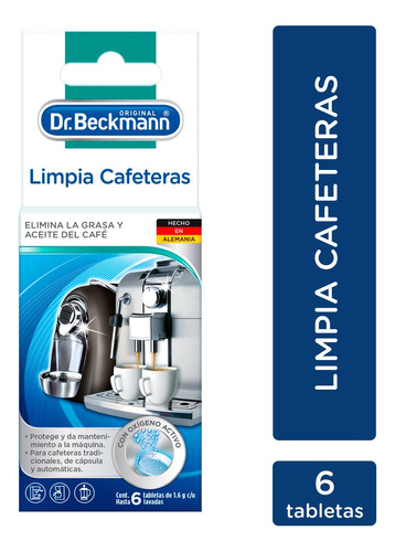 Limpia Cafeteras 6 Tabletas Dr. Beckmann