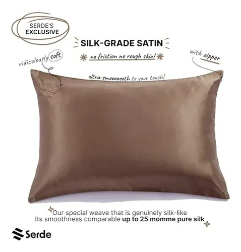 Funda De Almohada Satinada Con Cierre Para Cabello Y Piel -