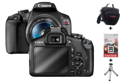 Câmera Canon Eos Rebel T7 C/ 18-55mm Is Stm + 32gb + Bolsa + Tripé 