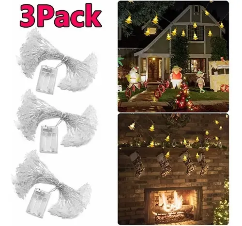Guirnaldas LED Para Ventana Navidad | 2 Unidades Con Temporizador | Decoración Interior Y Exterior | Pilas AAA