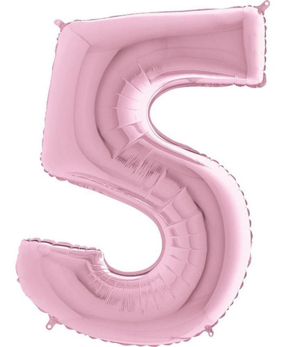 Balão Metalizado Balloons 40 Numérico Pink Pastel C/1 Unid Cor 5