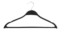 Comprar 20 Perchas De Plastico Negro Reforzadas Simil Madera Adultos