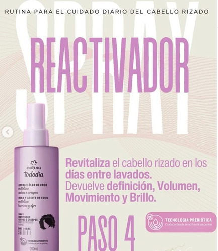 Spray Reactivador Rizos Y Afro Mora Y Aceite De Coco Tododia