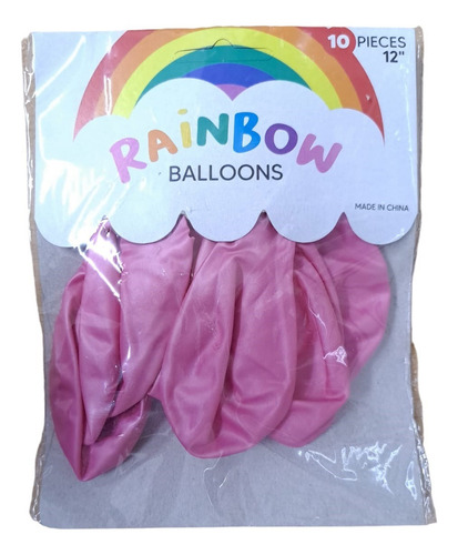 Globos Latex 12'' Perlados Colores Surtidos X10 -cienfuegos- Color Rosa Perlado