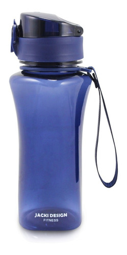 Garrafa Squeeze Com Alça 450ml Bico Livre Bpa Jacki Design Cor Azul