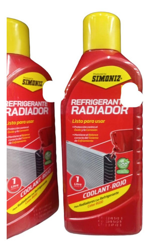 Liquido Aditivo Rojo Refrigerante Vehículo Radiador Simoniz