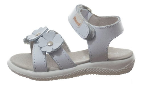 Imagen 2 de 9 de Sandalias Nena Marcel Faja 3 Flores Blanco Urbanas Blancas