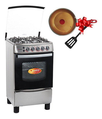 Cocina James C655 Ac. Inoxidable Luz En Horno A Gas Dimm