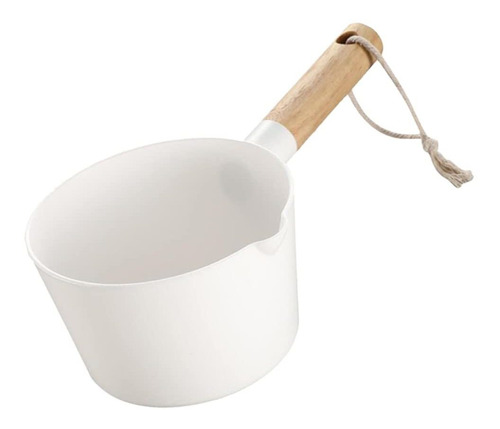 Kichvoe Cucharon Agua Plastico Asa Larga Madera Champu Taza