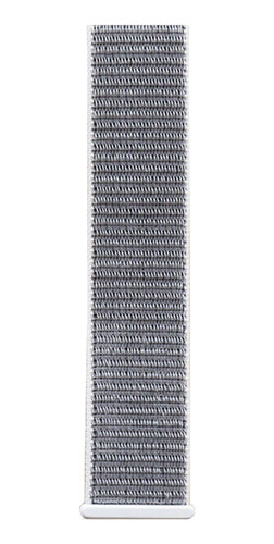 Pulseira Compatível Com Watch Series Nylon Loop Esporte Cor Cinza Claro E Branco