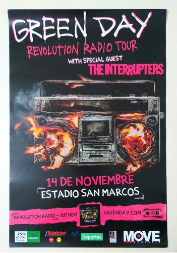Poster Green Day Concierto Lima 