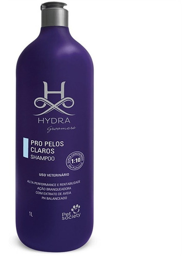 Shampoo Hydra Pro Pelos Claros 1 Litro 1:10 Pet Society Fragrância Sem fragrância
