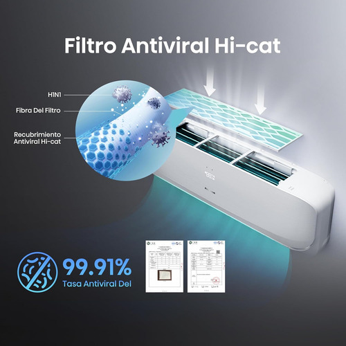 Hisense Aire Acondicionado Fresh Master Minisplit Inverter Aru122nfw 1 Ton 12,000 Btus Frio/calor 220v, Gas R32 Seer 22.0, Ultra Delgado, Detector De Co2, Wífi, Modo Inteligente Ai, Autolimpieza