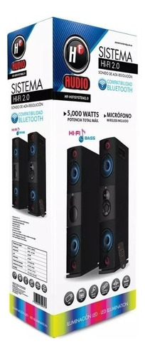 Bocinas Bluetooth Control Remoto Y Micrófono Hi-fi 5000 W Color Negro