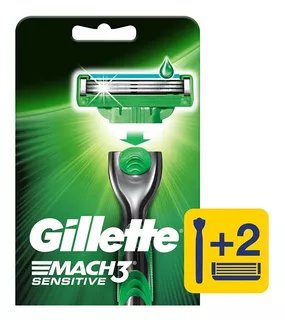 Máquina Recargable Gillette Mach3 Sensitive + 2 Cartuchos