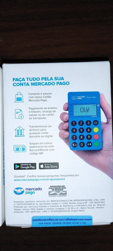 Imagem 4 de 6 de Máquina De Cartão Me30s Point Mini Blue - Envio Imediato