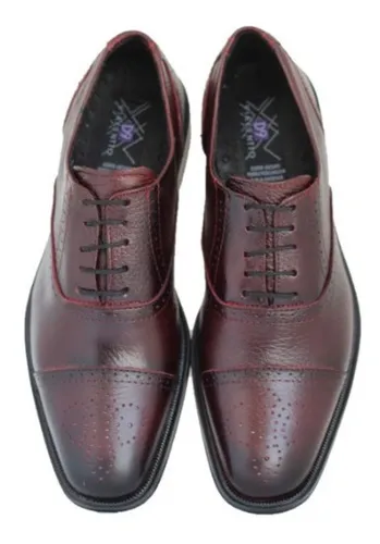 Zapato Bostoniano De Vestir Hombre Color Vino