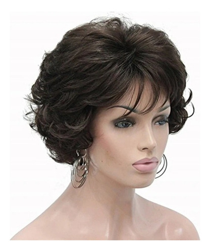 . Peluca De Moda De Pelo Corto Y Rizado