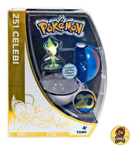 Imagen 1 de 1 de Figura Pokemon Celebi Y Pokeball Tomy Edición 20 Años