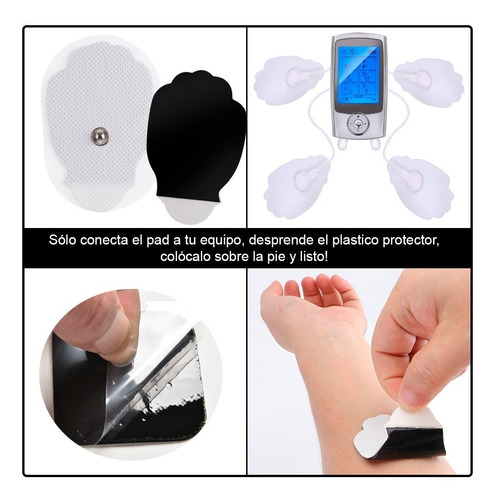 Imagen 3 de 4 de Gel Repuesto 4 Vak Electrodos Pad Tens 3013 16 Modos Masaje
