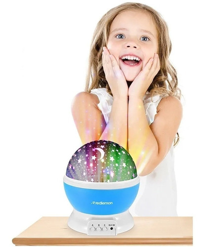 Lámpara Proyector Estrellas Luz Led Giratoria Bebe Niños
