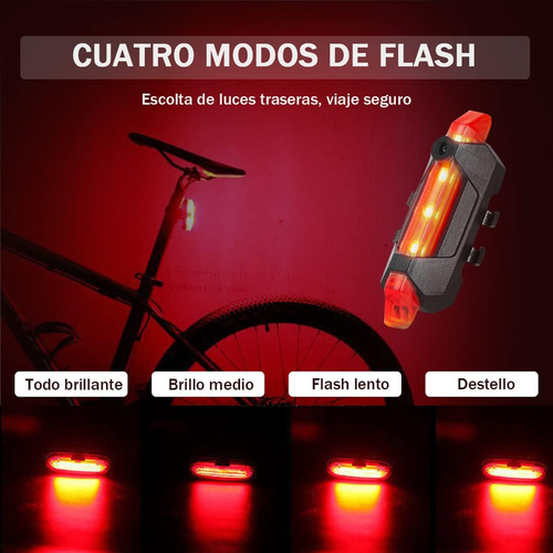 Luces Para Bicicleta, Luz Bicicleta Recargable Usb