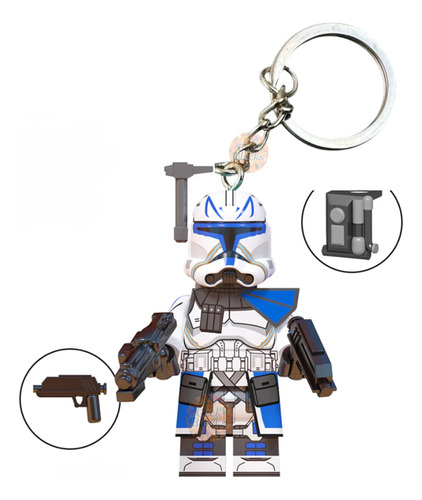 Chaveiro Lego Artesanal Star Wars Vários Personagens Geek Capitão Rex Chaveiro