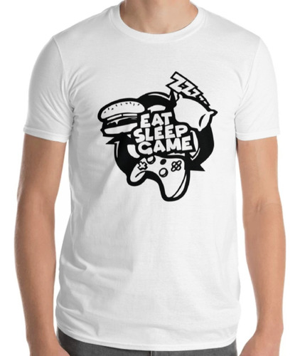 Playera Estampada Con Diseño Eat Sleep Game