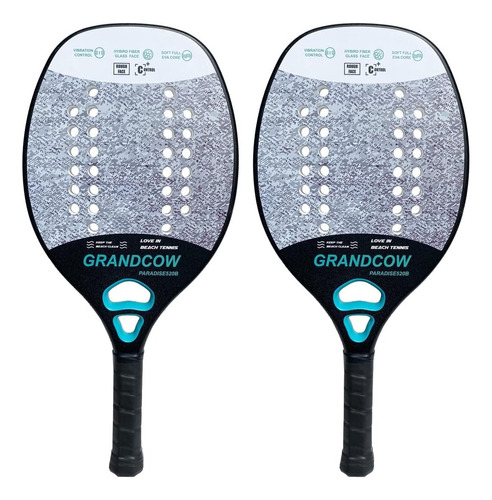 Raquetas Padel Tenis Playa Grandcow Elite 500 Fibra Carbono 