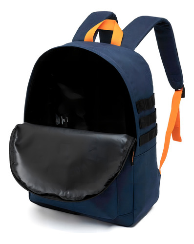 Mochila Casual Hang Loose Executiva Reforçada Cor Laranja Desenho Do Tecido Liso
