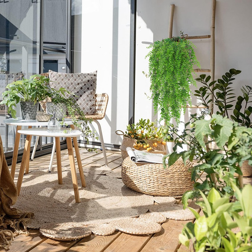 2 Peças De Planta De Samambaia Artificial Pendurada