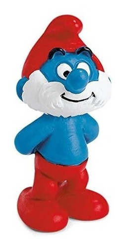 Figura Schleich Los Pitufos Papa Pitufo Color Azul Con Rojo