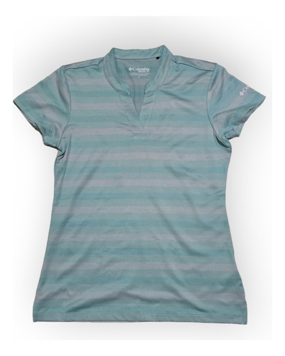 Playera Columbia Golf De Mujer Talla Chica Azul Con Gris 