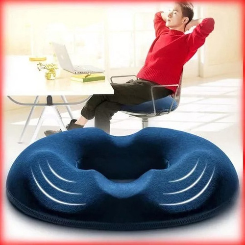 Almofada Assento Ortopedica Lombar Ciática Para Dor Muscular Cor Azul 110v/220v