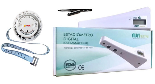 Imagem 1 de 5 de Estadiômetro Digital Ultrassônico Portátil + Trena Imc 2 Mts
