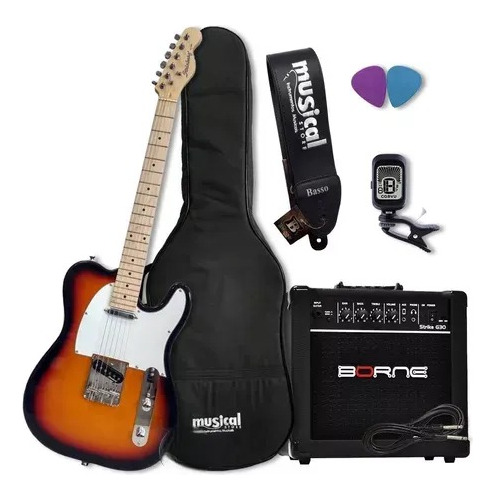 Guitarra Strinberg Telecaster Tc120s Kit Luxo Completo!