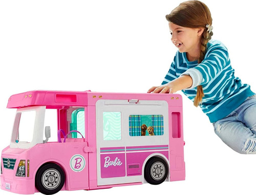 Barbie Camper 3 En 1; 50 Accesorios; Incluye Piscina, Barbie