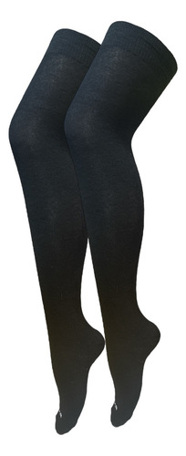 Calcetas Largas Lisas, Moda Japonesa Kawaii Unitalla Negro Liso Unitalla
